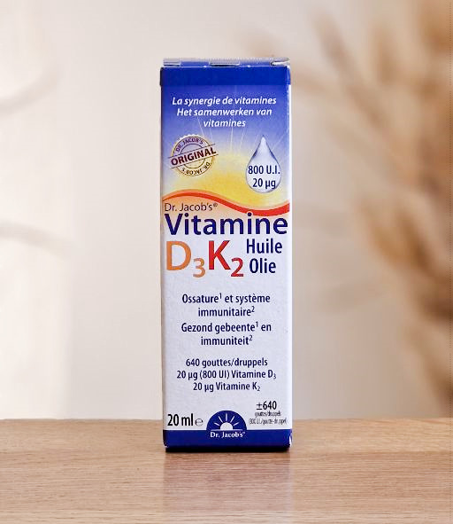 Vitamine D3K2 20ml (20µg/800ui de D3 & 20µg de K2) Dr. JACOB'S