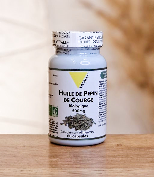 Huile de Pépins de Courge Bio 500mg   VIT'ALL PLUS