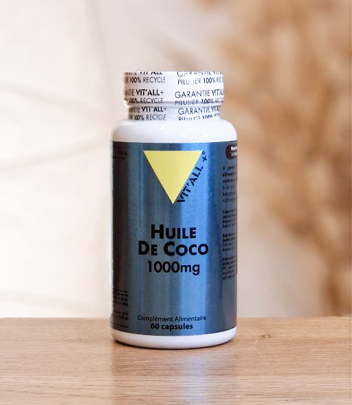 HUILE DE COCO 1000mg 60caps VIT'ALL PLUS